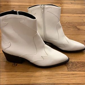 Express, short white cowboy boots. Never worn.